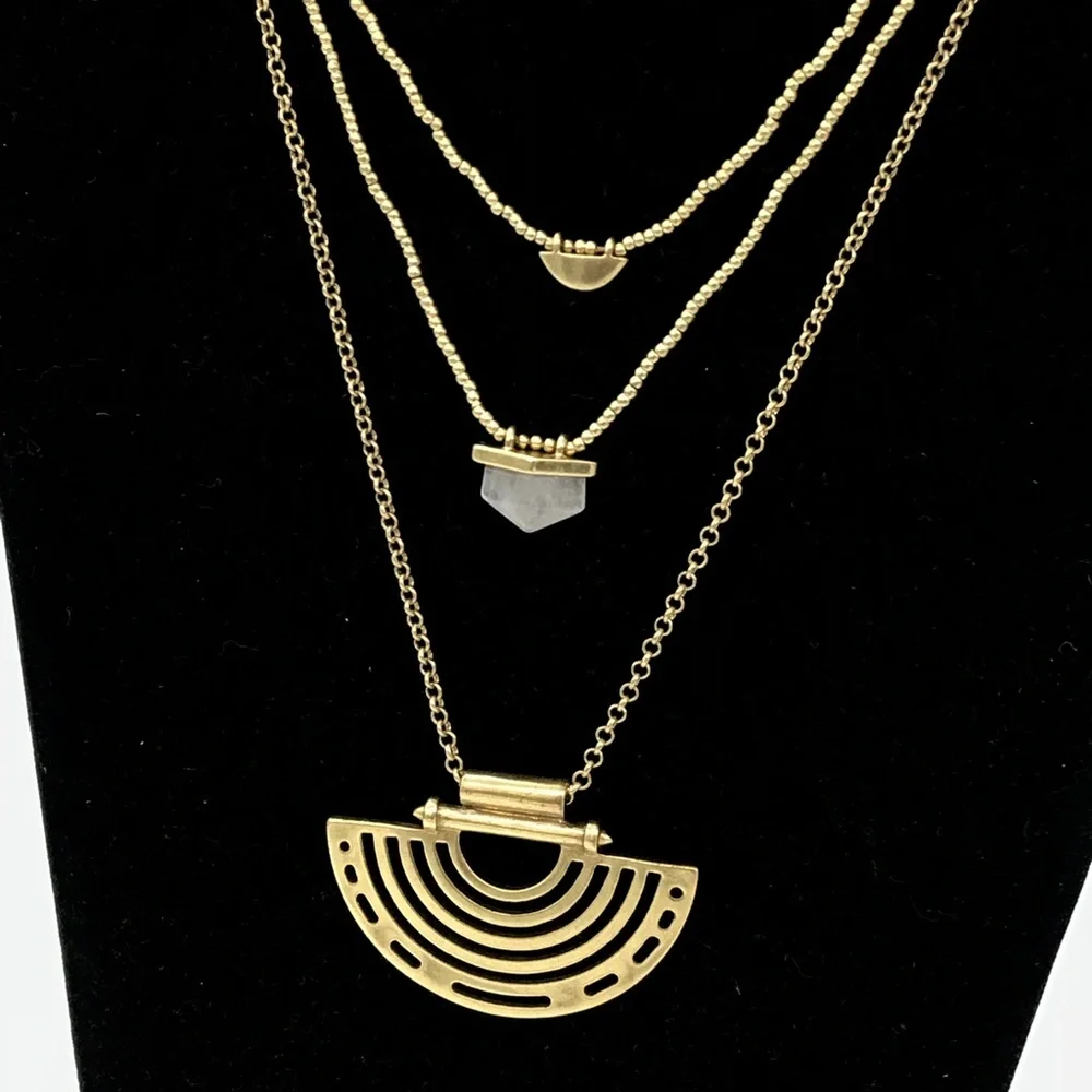 NWT LUCKY $39 Antique Gold w/semi precious accents